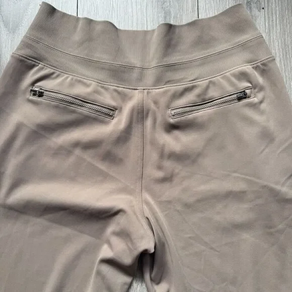 Athleta Pants Womens M Beige Venice Flare Leg Slit Hem High Rise Office Commute - Picture 14 of 14